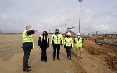 Avanzan a buen ritmo las obras de modernización de los muelles de graneles sólidos del Puerto de Huelva