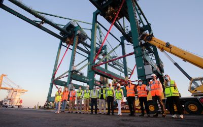 El Puerto de Huelva incrementa la capacidad operativa de la terminal de contenedores con la llegada de tres grúas nuevas