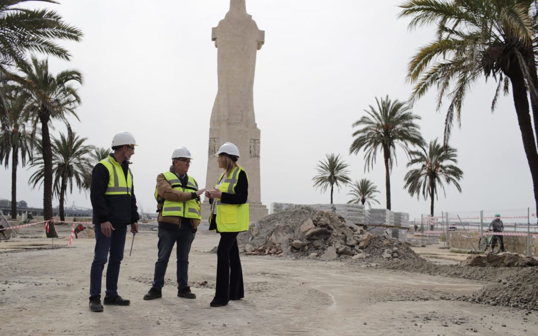 El Puerto de Huelva avanza en las obras de remodelación del entorno del Monumento a Colón